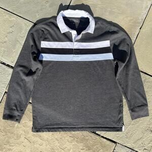 Colorblock Cut and Sew Chest Stripe Rugby Polo